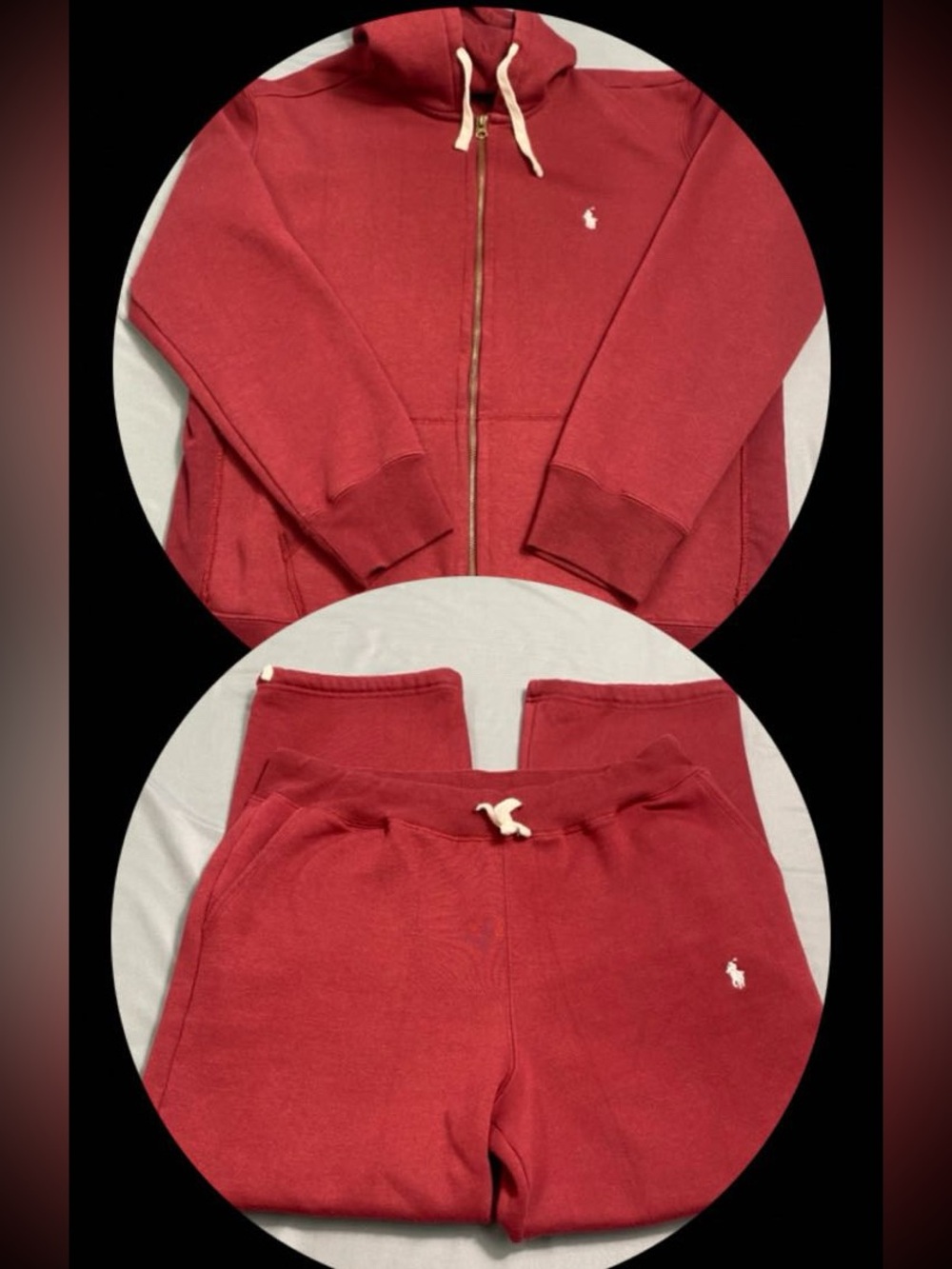 Vintage Polo Ralph Lauren Men’s 3XL Maroon Fleece Track Suit Set